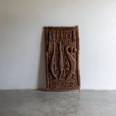 Puerta Dogón decorativa de madera Nummo