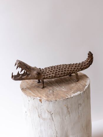 Figurine décorative crocodile en bronze 3