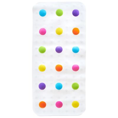 Multicolored polka dot bath mat