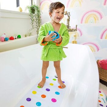 Tapis de bain à pois multicolores 3