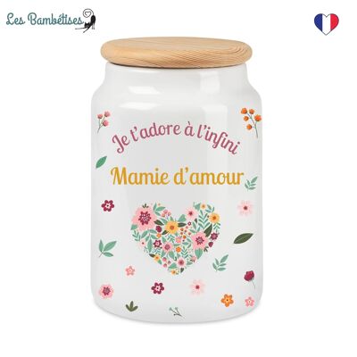 Pot à Biscuits Mamie Cœur Fleuri