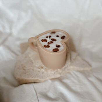 Bougie décorative -  tasse à café avec grains de café - coffeelovers - 100% naturelle 1