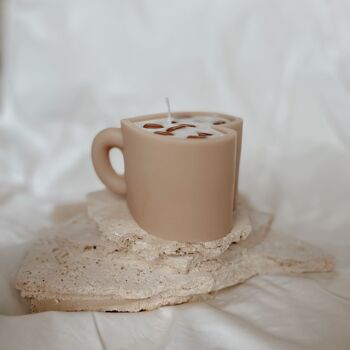 Bougie décorative -  tasse à café avec grains de café - coffeelovers - 100% naturelle 2