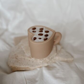 Bougie décorative -  tasse à café avec grains de café - coffeelovers - 100% naturelle 3