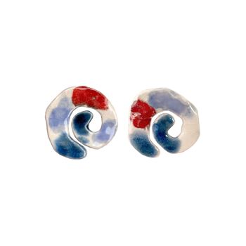 Boucles d'oreilles d'été en céramique légère spirale multicolore 2