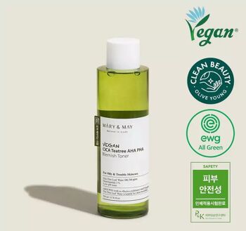 MARY&MAY Tonique végétalien CICA Tea Tree AHA PHA 200 ml 2