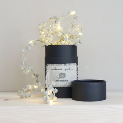 Pale Grey Pom Pom Fairy Light String