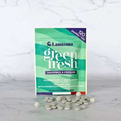 Kaubare Zahnpasta - Green fresh - Brennnesselminze - COSMOS Organic von Cosmécert