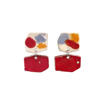 Boucles d'oreilles multicolores Aura bicolores en céramique claire 1