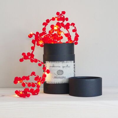 Red Pom Pom Fairy Light String