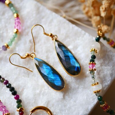 Boucles d'oreilles Ishita labradorite