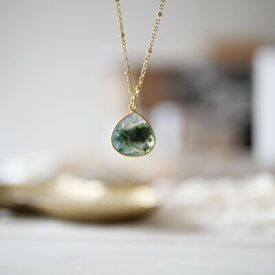 Justine Moss Agate Necklace