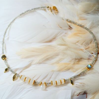 Collana Banita con pietra di luna e labradorite