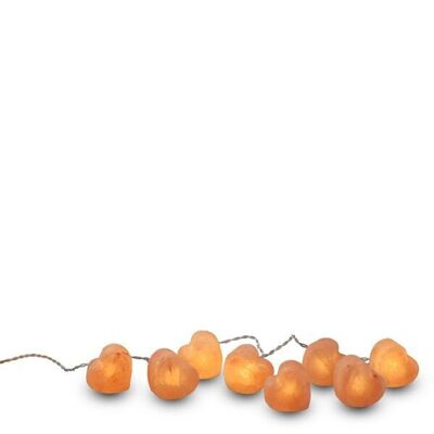 Himalayan salt Light cord on battery, Heart 8 pieces, 44524