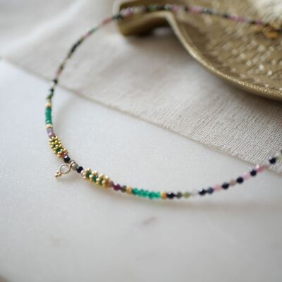 Dipti green tourmaline onyx necklace