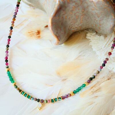 Collier Dipti onyx vert tourmaline