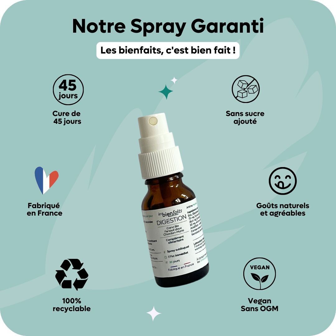 DIGESTIONE - Integratore alimentare in spray sotto la lingua a base di piante e vitamine