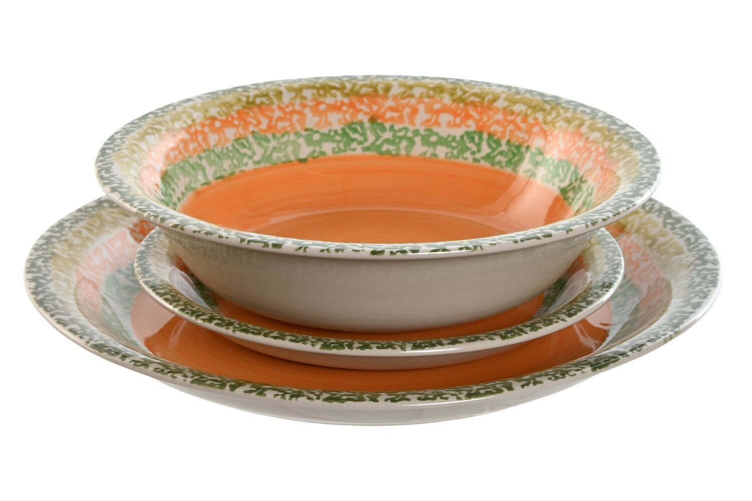 SET PIATTI 18 GRES 27X27X2 ARANCIONE PC212586