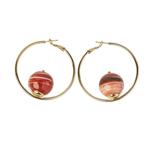 Boucles d'oreilles SONIA Hoops Rouge