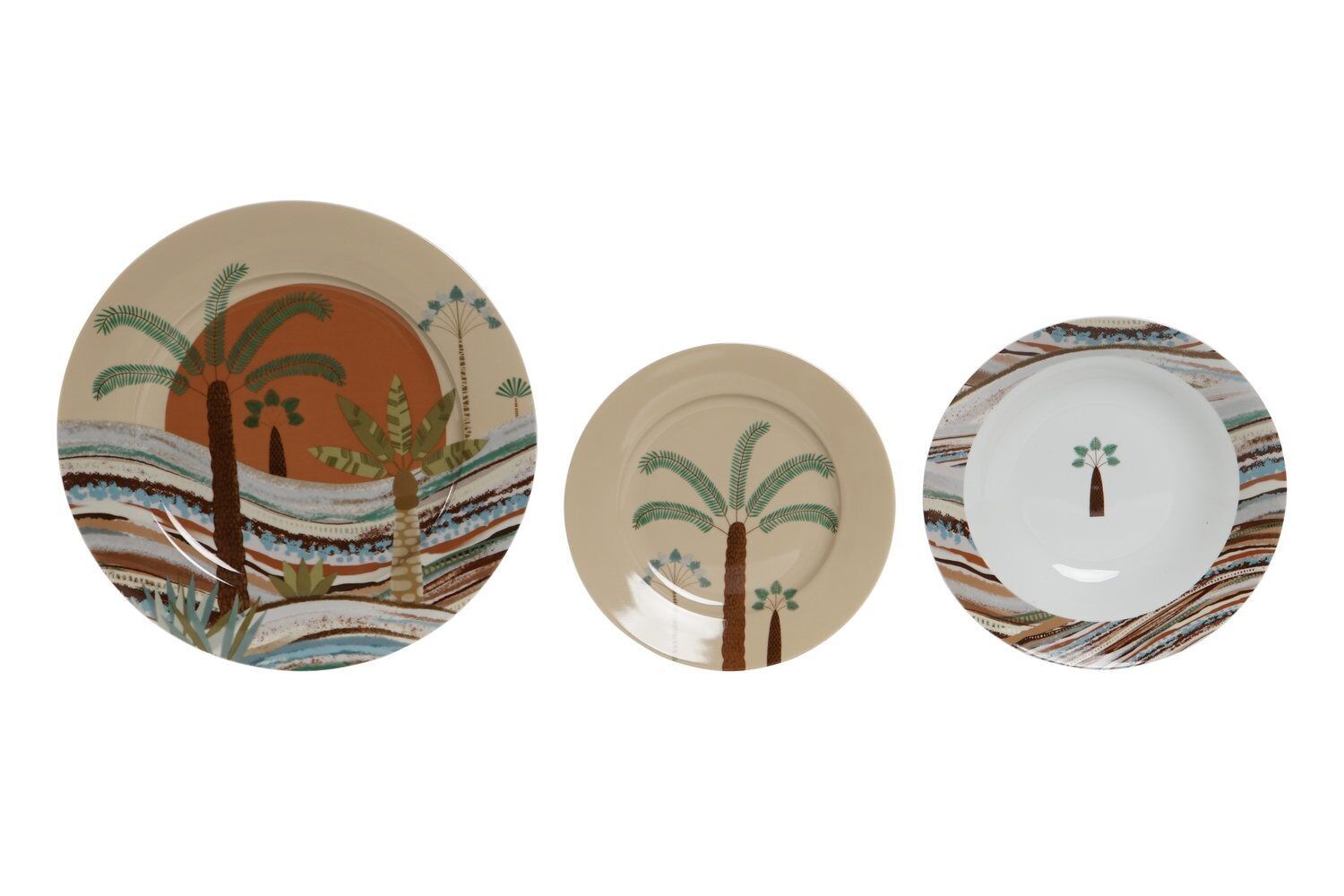 SERVIZIO PIATTI 18 PORCELLANA 27X27X2 CALIMA TERRACOTTA PC211240