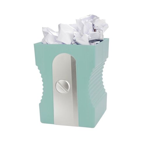 Corbeille à papier-Wastebasket - Papelera- Papierkorb, Sharpener,turquoise