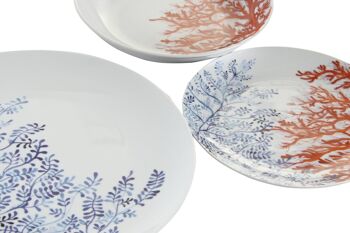 VAISSELLE 18 PORCELAINE 27X27X3 BLEU CORAIL PC204278 3