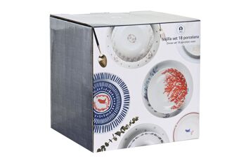 VAISSELLE 18 PORCELAINE 27X27X3 BLEU CORAIL PC204278 5