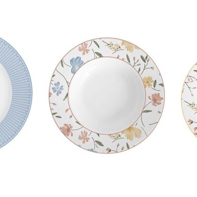 TABLEWARE SET 18 PORCELAIN 27X27X3 BLUE FLORAL PC205116