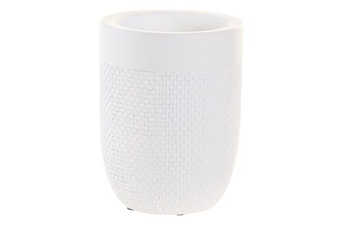 Vaso Cemento 8X8X10,5 Mate Blanco PB203619