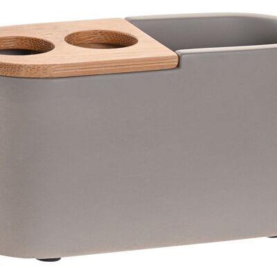 VASO CEMENTO BAMBU 11X4,5X6 MATE GRIS PB203616