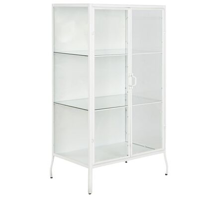 METAL GLASS DISPLAY CABINET 72X46X132 WHITE MB208107