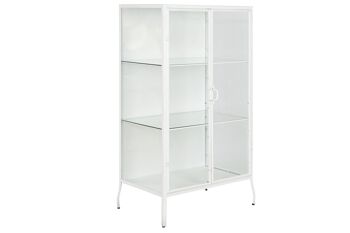 VITRINE MÉTAL VERRE 72X46X132 BLANC MB208107 1