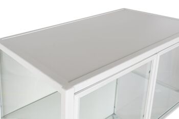 VITRINE MÉTAL VERRE 72X46X132 BLANC MB208107 2