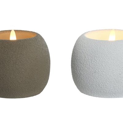 CEMENT WAX LED CANDLE 9.5 X 9.5 X 9.5 2 SURT. VE212378