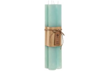 JEU DE BOUGIES 4 CIRE 5X5X23 115 GR. TURQUOISE VE212602 1