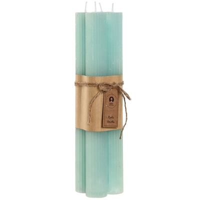 Candle Set 4 Wax 2.75X2.75X23 000 Gr, Turquoise VE212602