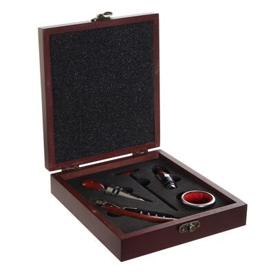 WINE SET 5 INOX MDF 16,5X19X5 OPENER RC199424