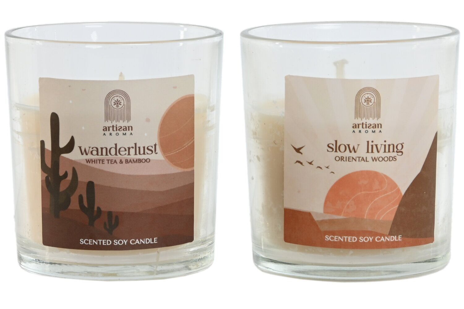 CANDELA IN CERA 7X7X8 100 GR, SLOW WANDERLUST 2 SURT. DA212914