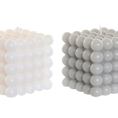 WAX CANDLE 9X9X9 650 GR, BALLS 2 ASSORT. VE209671