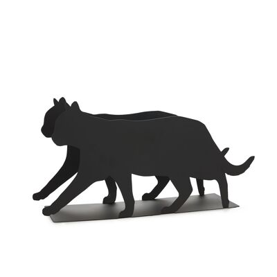 Magazine rack, Feline, black, metal