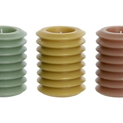 WAX CANDLE 7X7X10 310 GR, 3 SURT. VE209681