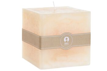 BOUGIE EN CIRE 12X12X12 1650 GR, CARRÉ DE CRÈME NATURELLE VE209661 1