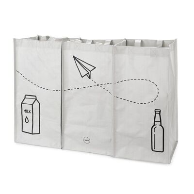 Recycling bag set, Tidy Trash, gray, recycled PP