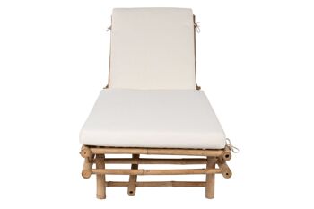 Chaise longue en coton bambou 211x75x36 avec coussin MB210805 7
