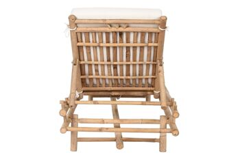 Chaise longue en coton bambou 211x75x36 avec coussin MB210805 9
