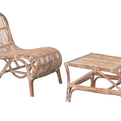 Lettino in Rattan Con Poggiapiedi 66X145X77 Decape MB211322