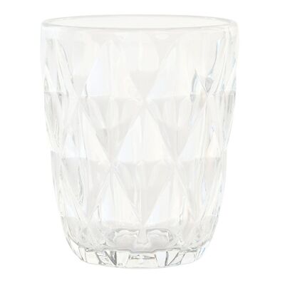 VASO CRISTAL 8X8X10 240ML, RELIEVE TRANSPARENTE PC202316