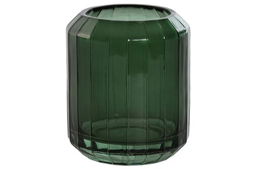 Vaso Cristal 8X8X10 Verde PB211694