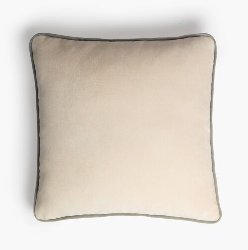 HAPPY FRAME Velvet pillow dirty white with pearl frame