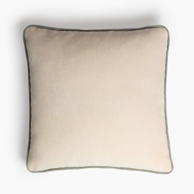 HAPPY FRAME Velvet pillow dirty white with pearl frame